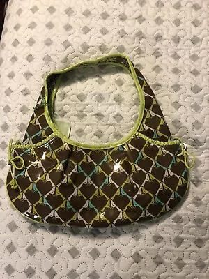 NWT Vera Bradley Frill TIED TOGETHER HOBO BAG Sittin  In A Tree Brown Lime Bird • $20.23