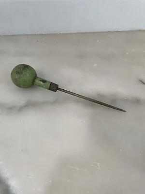 Vintage Awl Tool With Green Wood Handle • $20