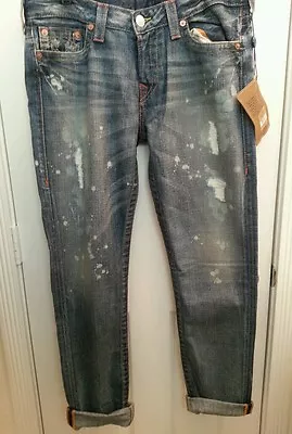 WOMEN TRUE RELIGION Jeans SIZE 31 NWT BRIANNA BOYFRIEND JEANS • $169