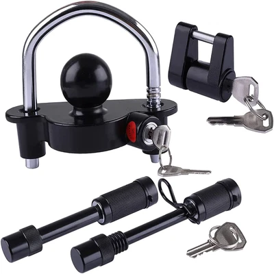 $55.99 • Buy 4PCS Trailer Hitch Security Lock Set,  Ball Hitch Lock,2 Pin Lock,Coupler Lock