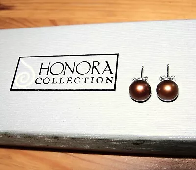 Honora Cultured Freshwater Pearl Stud Earrings Sterling Silver Pierced Studs Qvc • £11.99