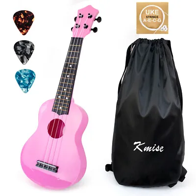 $36.99 • Buy Ukulele Soprano Chrismas Toy For Kids 21 Inch ABS Pink Uke W/ Bag Picks String