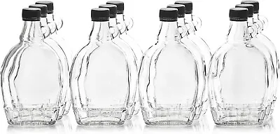 12Oz Glass Maple Syrup Bottles With Loop Handle & Tamper Evident Lids Case Of 12 • $38.21