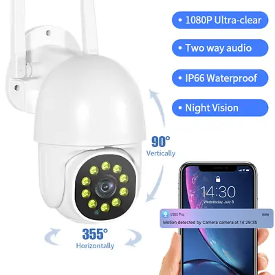 1080P IP Camera Wireless WIFI Outdoor CCTV Smart Home Security IR Cam Waterproof • £18.99