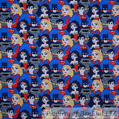 BonEful Fabric FQ Cotton Quilt Super Hero Batman Supergirl Superman Wonder Woman • $7.18