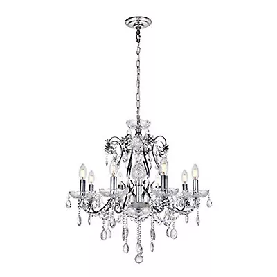 Elegant Lighting Voltaire Collection Chandelier D26 H25 Lt:8 Chrome Finish • $315.88