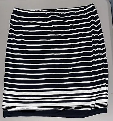 Women's Skirt Black White Stripe Max Edition Size Large 31x20 Lined NEW NWT $68 • $19.99