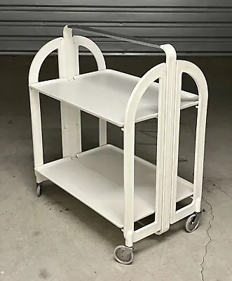 $238 • Buy Vintage Fratelli Guzzini Italian Post Modern Bar Cart Folding Trolley Italy