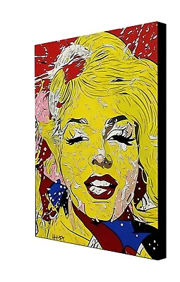 Marilyn Monroe Painting W/COA - Framed Canvas 40X30cm Pop Art • $250