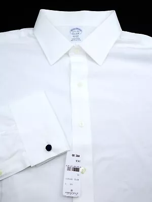 Brooks Brothers Dress Shirt -17.5 35 White Pinpoint Oxford F/c -regent Slim • $46.99