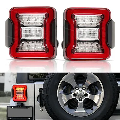 For Jeep Wrangler JK JKU 07-18 LED Tail Lights Rear Brake Reverse Turn Signal • $78