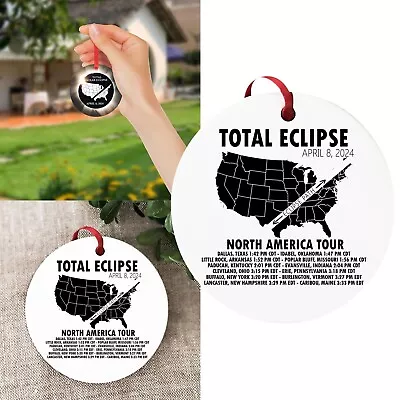 Solar Eclipse 2024 Ornament 2024 Total Solar Eclipse Ornament Solar Keepsake US • $8.18