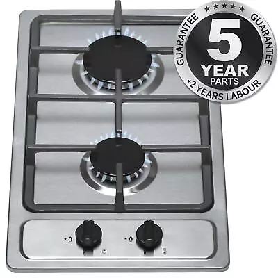 SIA SSG302SS 30cm Domino Gas Hob In Stainless Steel | LPG Kit & Cast Iron Stands • £89.99