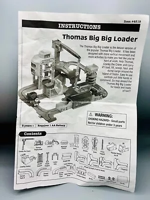 Spare Parts - INSTRUCTIONS SHEET ONLY - Thomas Big Big Loader TOMY 2000 - READ • $49