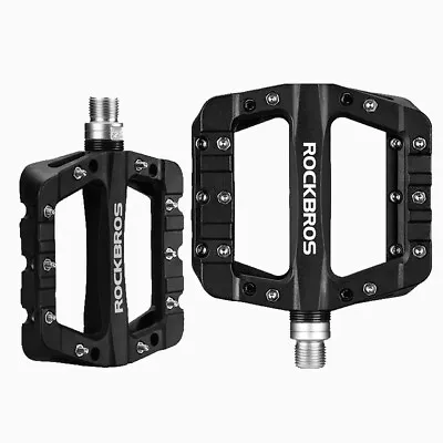 Bicycle Flat Pedals Studded Platform Nylon 9/16 Track Mountain Bike Rockbros • $22.69