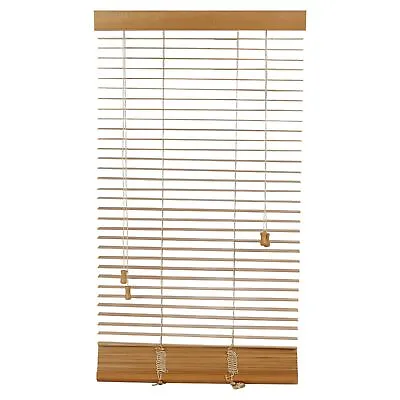 Wooden Venetian Blinds Real Wood Slats Horizontal Window Shades All Size Natural • £23.95