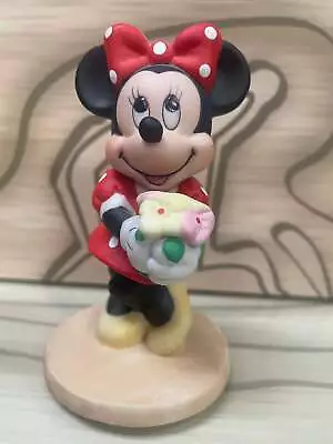 Minnie Mouse - Bisque 4  Statue / Figurine - Holding Flowers • $12