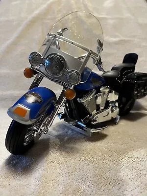 Vintage Buddy L Harley Davidson 11  Motorcycle Electronic Toy Collectible Blue • $10.99