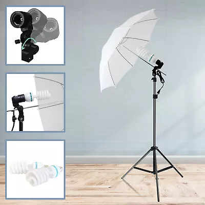 Photo Studio Continuous Lighting One Umbrella Light Lamp Photography Stand Kit • $33.99