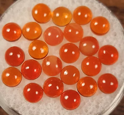 MEXICAN OPAL. 4 Mm Rd Cabs. BEAUTIFUL ORANGE Color. Very Good Clarity. • $4.90