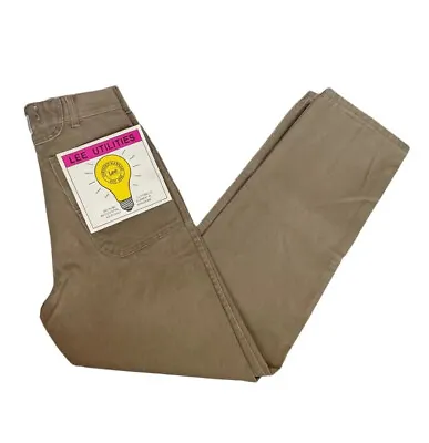 Vintage Lee Utilities Khaki Jeans Mens Size 30x30 Deadstock NWT 90s Made In USA • $89