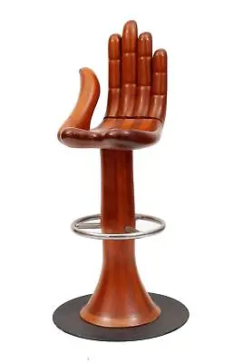Mexican Pedro Friedeberg Large Wood Left Hand Chair( Stool Form)chrome Foot Rest • $24000