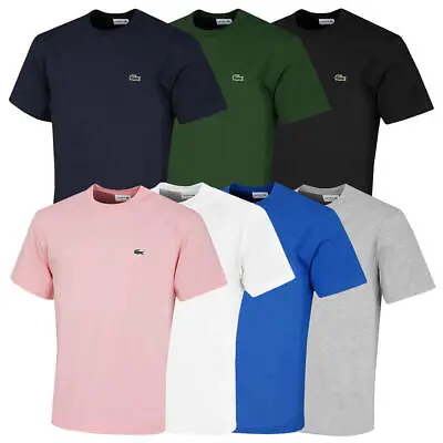 Lacoste Mens 2024 Cotton Fabric Logo Classic Fit Versatile T-Shirt 20% OFF RRP • £43.99