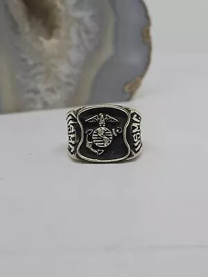 Vintage JAF 950 Silver USMC United States Marine Corps Emblem Symbol Ring • $69