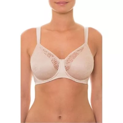 Triumph SIZE 18D Nude Beige Lacy Minimizer Bra VGUC • $26.99