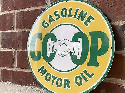 CO-OP Gasoline Motor Oil Heavy Steel Metal Sign Vintage Style Farm Farming • $51.99