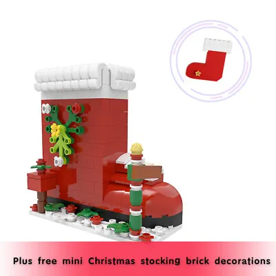 MOC Christmas Stocking Building Blocks Xmas House Brick Model DIY Toys Kids Gift • $42.89