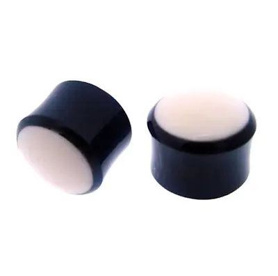 Pair Of 00g White And Black Double Flared Plug Body Jewelry Plugs • $5.24