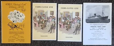 RMS Edinburgh Castle Ephemera Memorabilia X 4  1957 Union Castle Line • £25