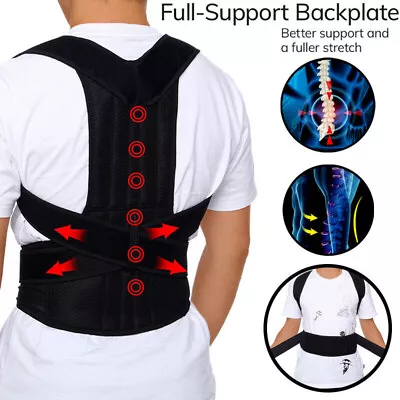 Adjustable Back Posture Corrector Magnetic Therapy Belt Brace Support Women Men • $19.99