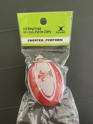 GILBERT Wales Rugby Ball Key Ring [white/red] • £7.95