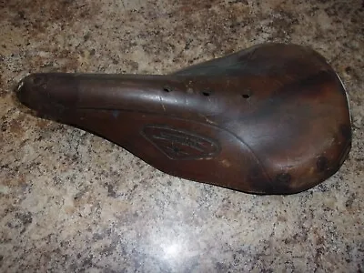 Vtg Sprint Made In France 60's Circa Racing / Touring Bicycle Leather Saddle • $75
