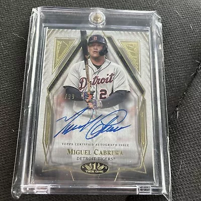 2022 Topps Tier One Auto /99 Miguel Cabrera #T1A-MC Detroit Tigers • $110