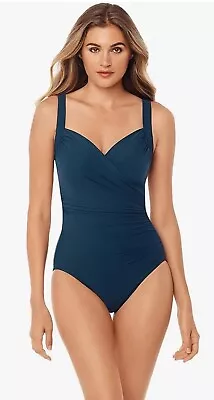 Miraclesuit Womens Swimwear Must Haves Tummy Control Underwire Nova 16 DD $185 • $85