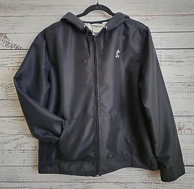 Walt Disney World Mickey Mouse Women's Black Windbreaker Jacket Hoodie XL • $24.98