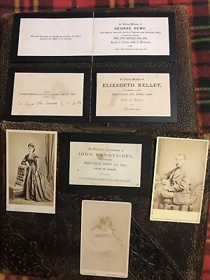 📕3 X In Memoriam Cards+ 3 X CDV Photographs C1880 Ages 65-64-1 Year 9 Months #2 • £17.95