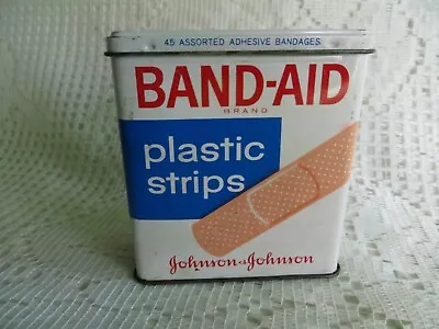  Band-Aid Plastic Strips Metal Box Vintage Condition 45 Count Empty Box • $3.95