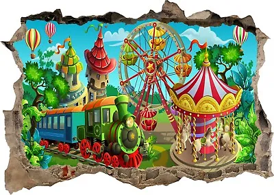 £29.99 • Buy Nursery Kids Play Area Train Rides Park 3D Decal Wall Sticker Poster Vinyl S78