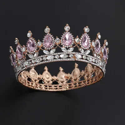  Child Rhinestone Crowns For Women Baroque Crystal Pageant Prom • £18.98