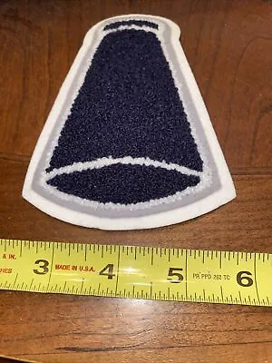 $4.20 • Buy Chenille Megaphone Cheerleaders Shape Navy/White  Applique Patch Iron On