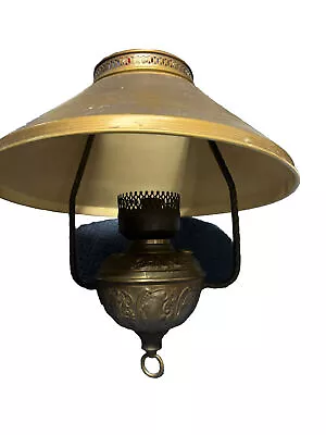 Antique Copper Metal Ceiling Hanging Light Kitchen Oil Turned Electric Ornate • $127