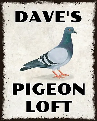 Personalised Pigeon Loft Or Any Name Added Homing Racing Shed Metal Plaque Sign • £5.99