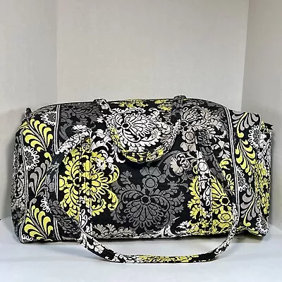 Vera Bradley Baroque Travel Duffel Bag Black & Yellow 21 In Winter 2010 • $34.95