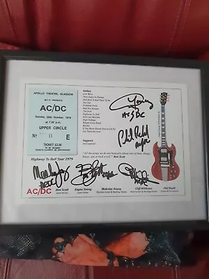 Ac/dc Signed Picture With Ticket • £11.50