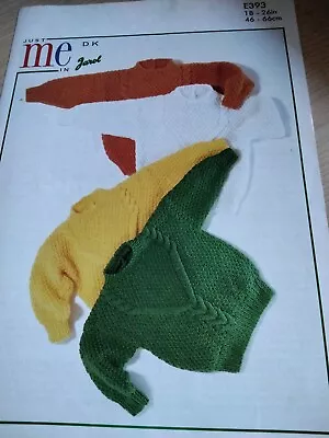 Jarol Knitting Pattern E393. Child's Cable Panel Sweater. DK. 18-26 Inch Chest • £1.29