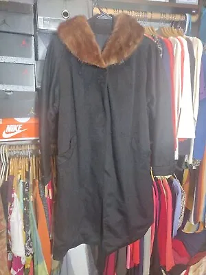 Vintage 60s American Women's Black Coat Size 16 • $125